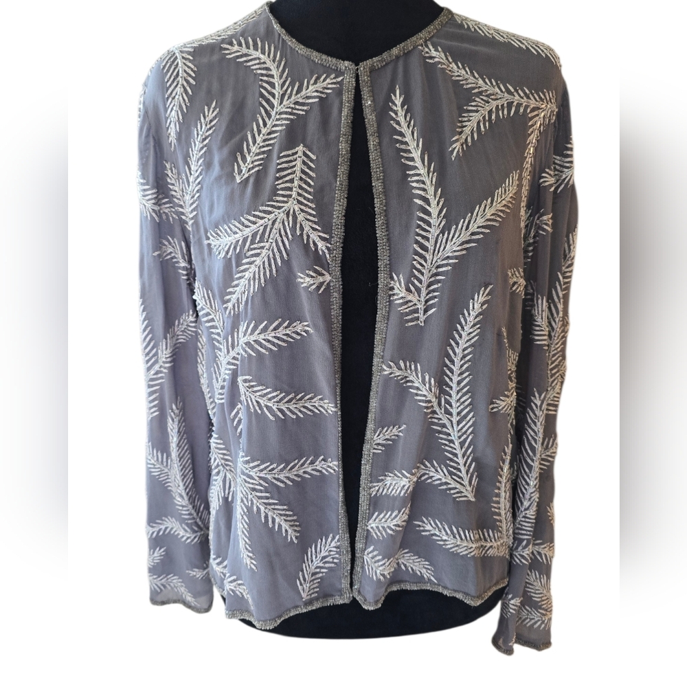 Scala NWT Open Front Shimmery Silk Evening Jacket